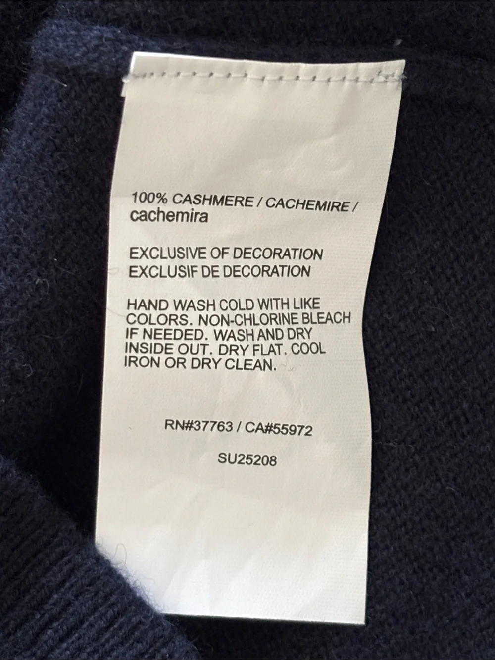 Callaway 100% Cashmere Mens L Navy V Neck Sweater Golf Pullover Long Sleeve